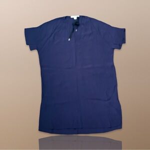 Diane Von Furstenberg Short-Sleeve Shift Dress, dark purple , size S.